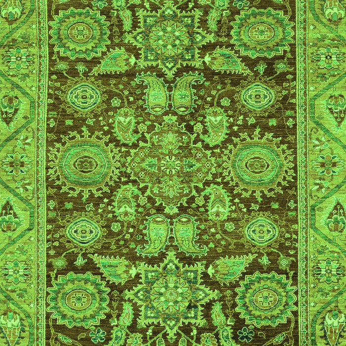 Machine Washable Oriental Green Traditional Area Rugs, wshabs3753grn