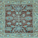 Square Oriental Light Blue Traditional Rug, abs3753lblu