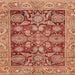 Square Abstract Red Oriental Rug, abs3753