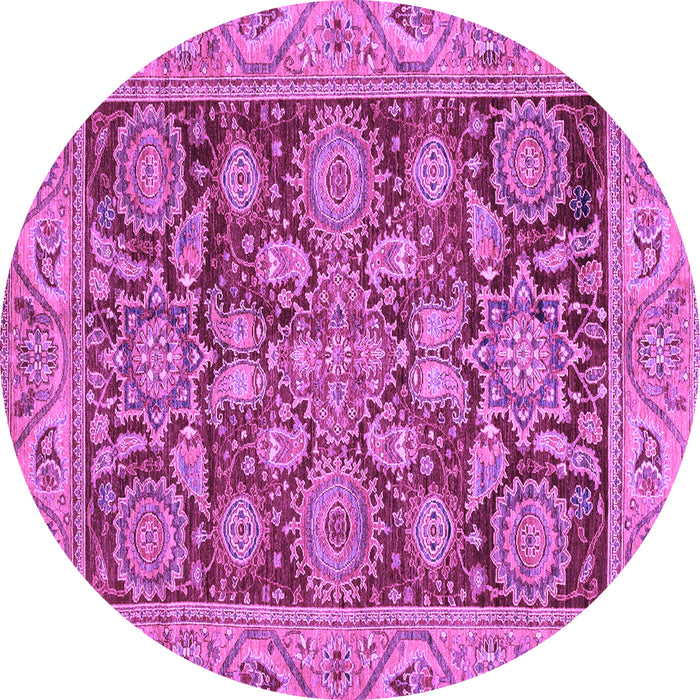 Round Oriental Purple Traditional Rug, abs3753pur
