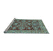 Sideview of Machine Washable Oriental Light Blue Traditional Rug, wshabs3753lblu