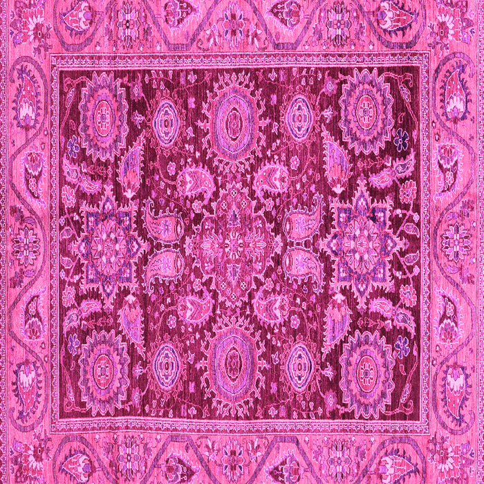 Square Machine Washable Oriental Pink Traditional Rug, wshabs3753pnk