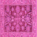 Square Machine Washable Oriental Pink Traditional Rug, wshabs3753pnk