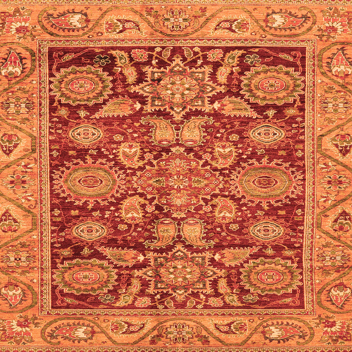 Square Oriental Orange Traditional Rug, abs3753org