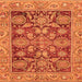 Square Oriental Orange Traditional Rug, abs3753org