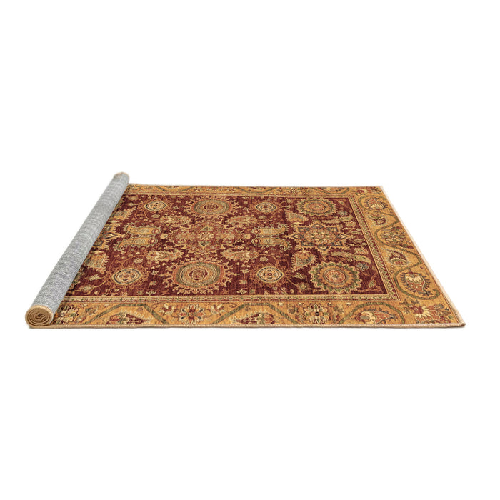 Sideview of Machine Washable Oriental Brown Traditional Rug, wshabs3753brn
