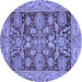 Round Oriental Blue Traditional Rug, abs3753blu