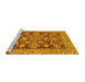 Sideview of Machine Washable Oriental Yellow Traditional Rug, wshabs3753yw