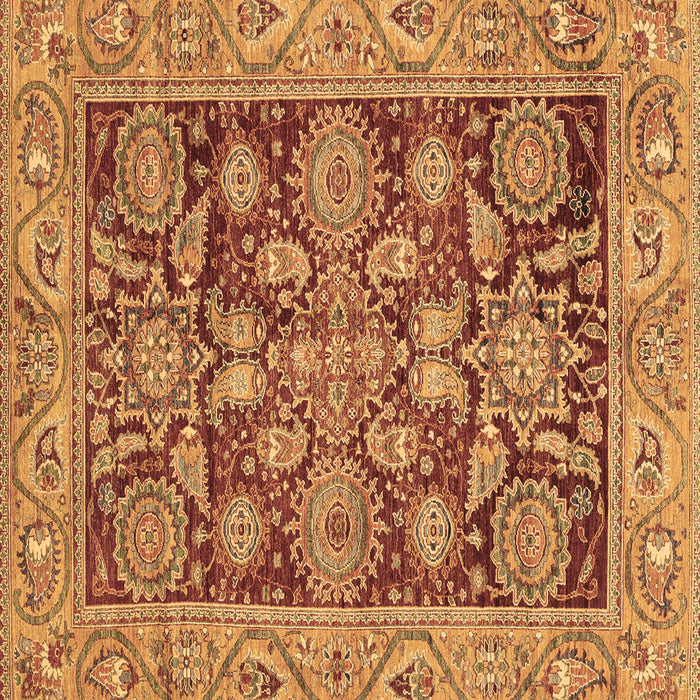 Square Oriental Brown Traditional Rug, abs3753brn
