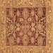 Square Oriental Brown Traditional Rug, abs3753brn