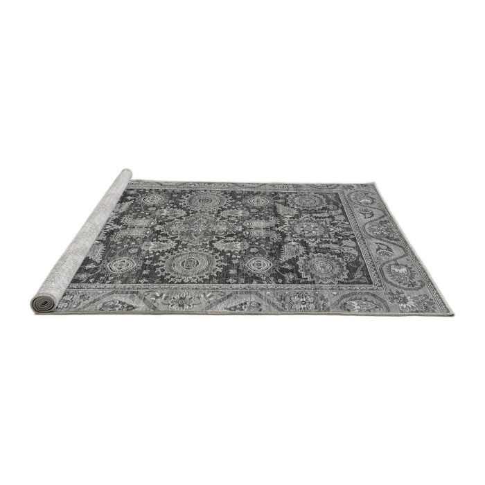Sideview of Machine Washable Oriental Gray Traditional Rug, wshabs3753gry