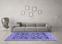 Machine Washable Oriental Blue Traditional Rug, wshabs3753blu