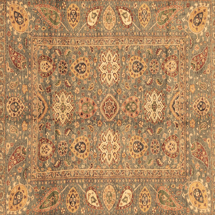 Square Oriental Brown Traditional Rug, abs3754brn