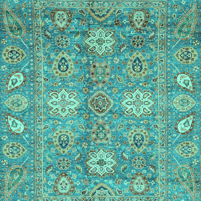 Machine Washable Oriental Turquoise Traditional Area Rugs, wshabs3754turq