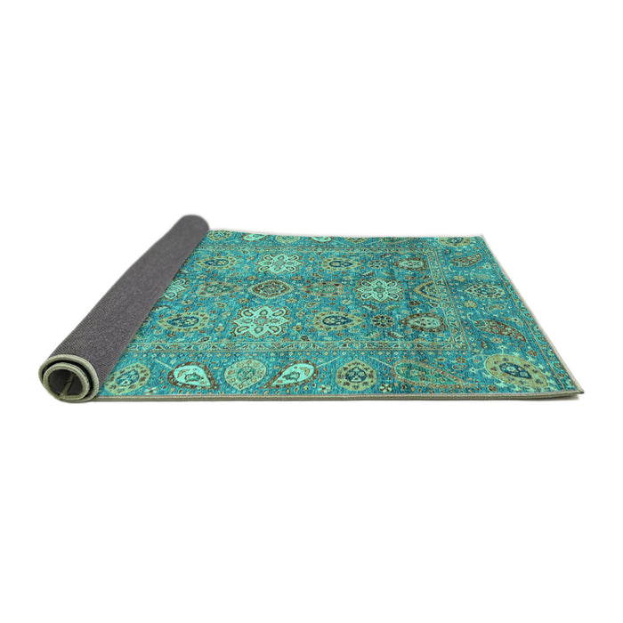 Sideview of Oriental Turquoise Traditional Rug, abs3754turq