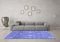 Machine Washable Oriental Blue Traditional Rug, wshabs3754blu