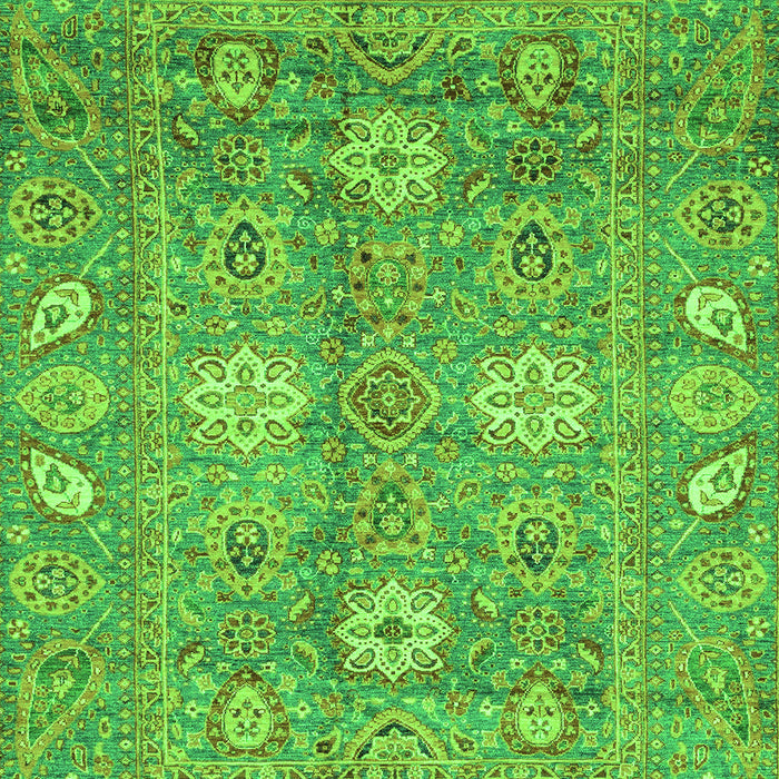 Machine Washable Oriental Green Traditional Area Rugs, wshabs3754grn