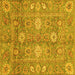 Square Machine Washable Oriental Yellow Traditional Rug, wshabs3754yw