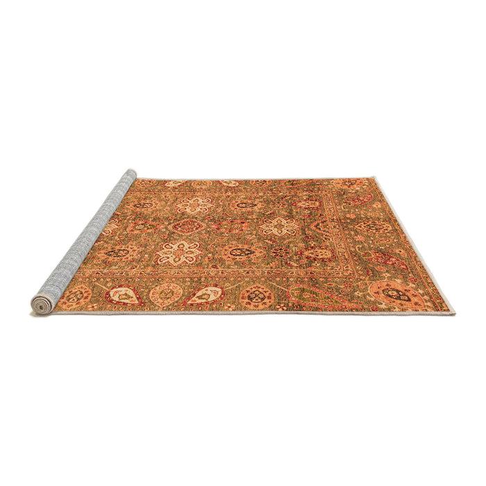 Sideview of Machine Washable Oriental Orange Traditional Area Rugs, wshabs3754org