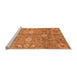 Sideview of Machine Washable Oriental Orange Traditional Area Rugs, wshabs3754org