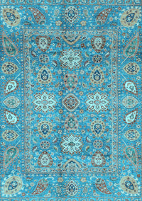 Oriental Light Blue Traditional Rug, abs3754lblu