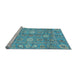 Sideview of Machine Washable Oriental Light Blue Traditional Rug, wshabs3754lblu