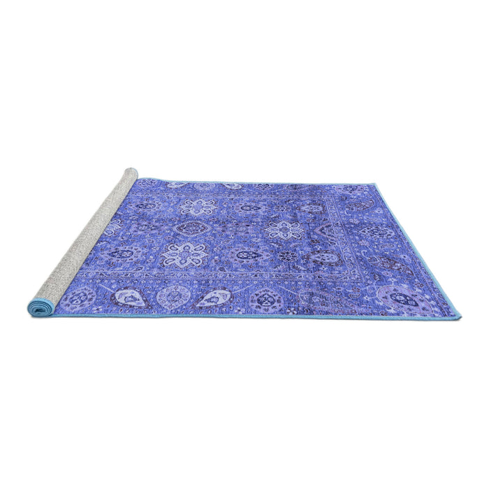 Sideview of Machine Washable Oriental Blue Traditional Rug, wshabs3754blu