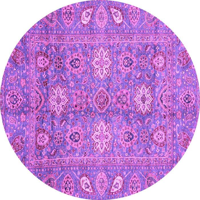Round Oriental Purple Traditional Rug, abs3754pur