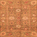 Square Machine Washable Oriental Orange Traditional Area Rugs, wshabs3754org