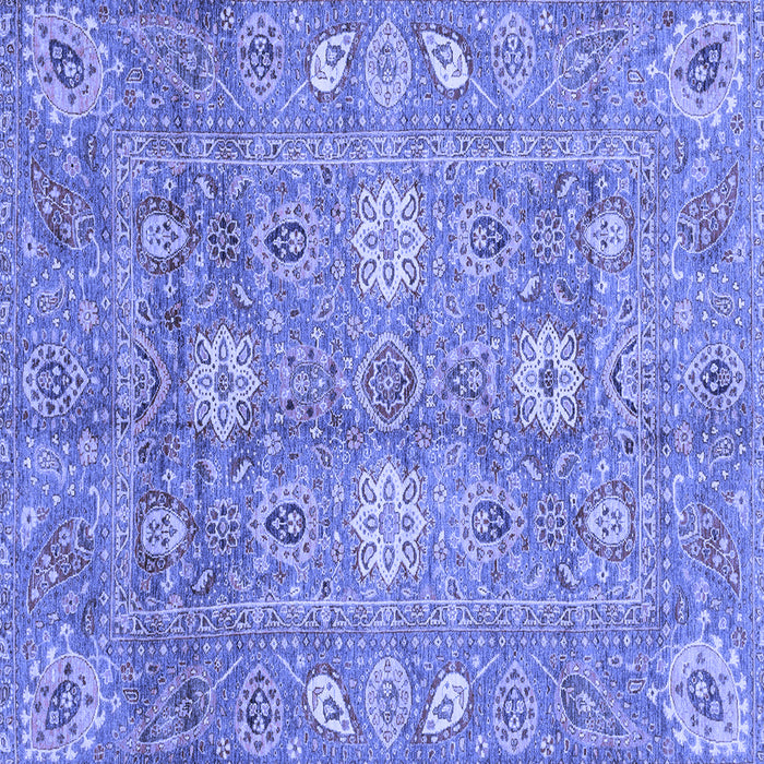 Square Machine Washable Oriental Blue Traditional Rug, wshabs3754blu