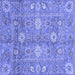 Square Machine Washable Oriental Blue Traditional Rug, wshabs3754blu