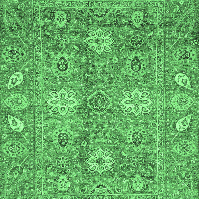 Machine Washable Oriental Emerald Green Traditional Area Rugs, wshabs3754emgrn