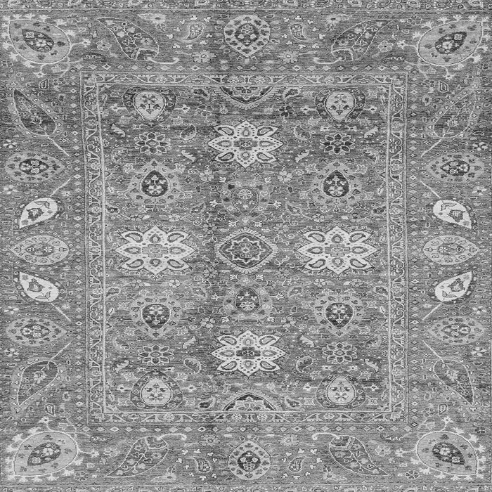 Square Machine Washable Oriental Gray Traditional Rug, wshabs3754gry
