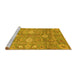 Sideview of Machine Washable Oriental Yellow Traditional Rug, wshabs3754yw