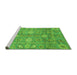 Sideview of Machine Washable Oriental Green Traditional Area Rugs, wshabs3754grn