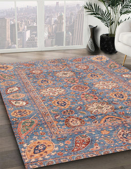 Machine Washable Abstract Mauve Taupe Purple Rug in a Family Room, wshabs3754