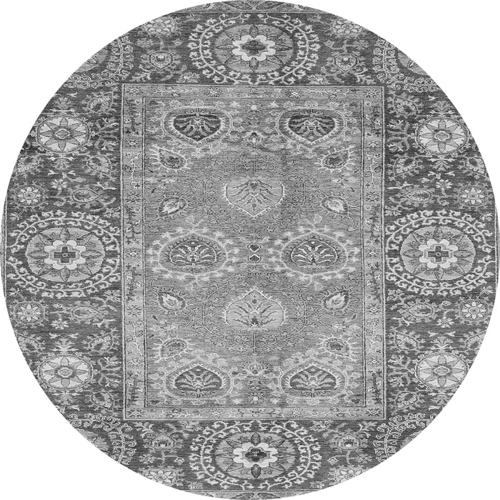 Round Oriental Gray Traditional Rug, abs3755gry