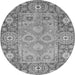 Round Oriental Gray Traditional Rug, abs3755gry