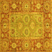 Square Machine Washable Oriental Yellow Traditional Rug, wshabs3755yw