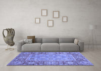 Machine Washable Oriental Blue Traditional Rug, wshabs3755blu