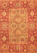 Machine Washable Oriental Orange Traditional Area Rugs, wshabs3755org