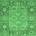 Square Oriental Emerald Green Traditional Rug, abs3755emgrn