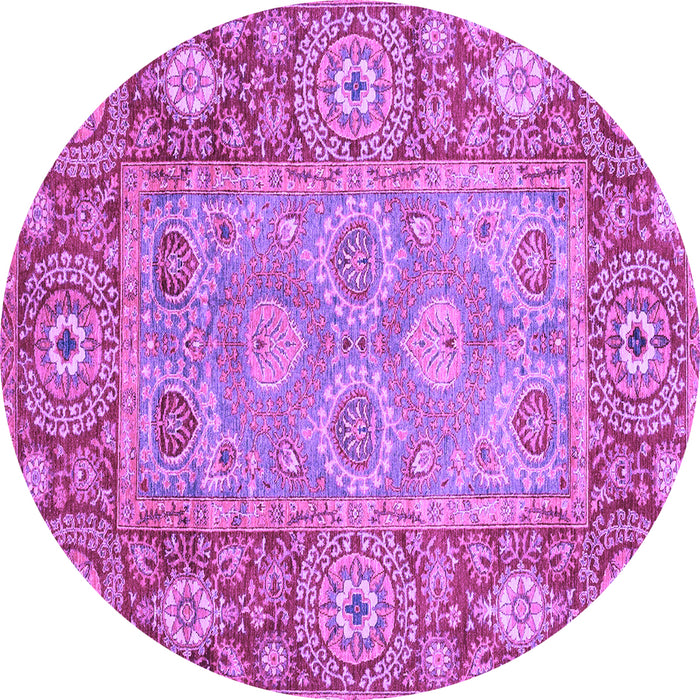 Round Oriental Purple Traditional Rug, abs3755pur