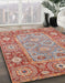 Abstract Red Oriental Rug in Family Room, abs3755