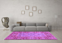 Machine Washable Oriental Purple Traditional Rug, wshabs3755pur