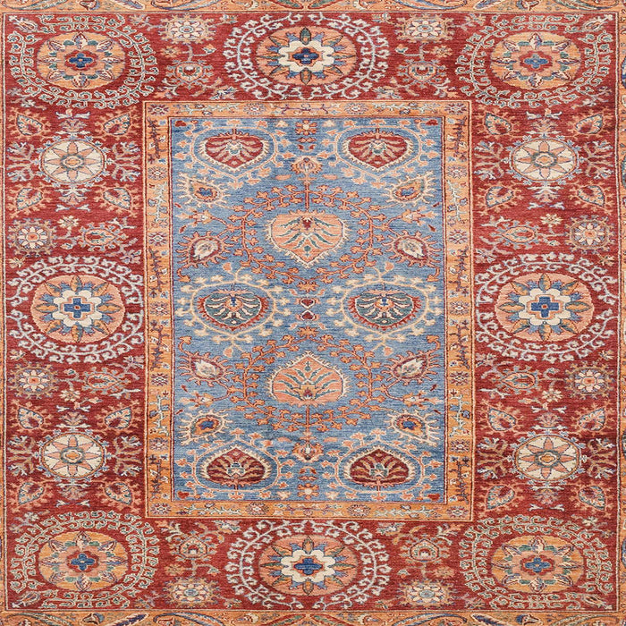 Square Machine Washable Abstract Red Rug, wshabs3755