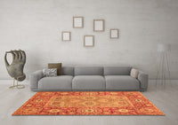 Machine Washable Oriental Orange Traditional Rug, wshabs3755org