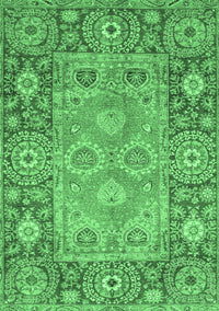 Oriental Emerald Green Traditional Rug, abs3755emgrn