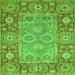 Square Oriental Green Traditional Rug, abs3755grn