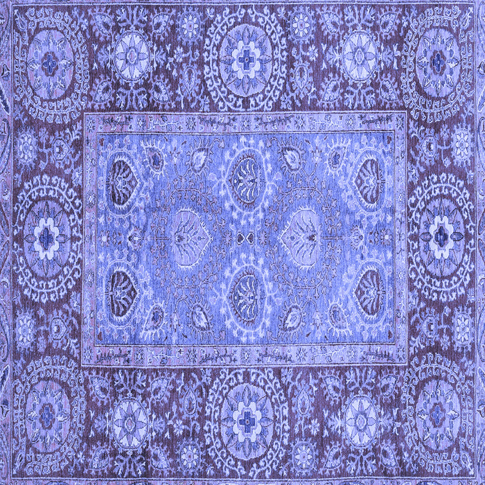 Square Machine Washable Oriental Blue Traditional Rug, wshabs3755blu